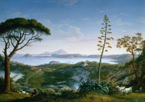 Blick auf den Golf von Pozzuoli von Solfatara aus von Philipp Hackert