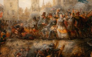 Verteidigung von Tournai durch die Prinzessin von Epinoy von Philippe Auguste Hennequin