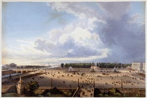 La Place de la Concorde - in „Promenade dans Paris et ses environs“, entworfen von Jacottet und Benoist, ca. 1840