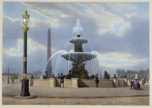 La Place de la Concorde - in "Promenade dans Paris et ses environs", entworfen von Jacottet und Benoist, ca. 1840