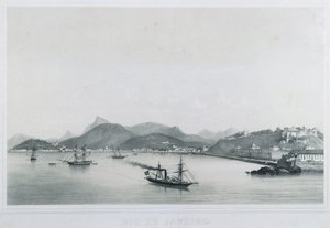 Neun Panoramablicke von Rio de Janeiro: As Prais St. Luzia a Gloria, 1862