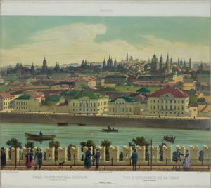 Blick auf Zamoskvorechye von der Kremlmauer aus einer Panoramasicht von Moskau in 10 Teilen, ca. 1848