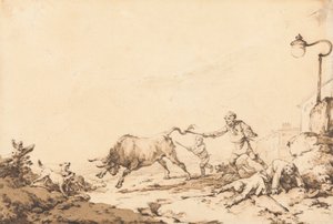 Ein angreifender Stier