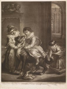 Drei Kinder von Rubens von Philippe Joseph Tassaert