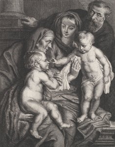 Die Heilige Familie mit der Heiligen Elisabeth und dem kleinen Heiligen Johannes dem Täufer, ca. 1615-75 von Philippe Joseph Tassaert