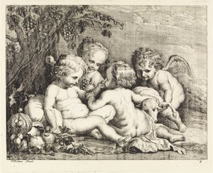 Christus, Johannes der Täufer und zwei Putti