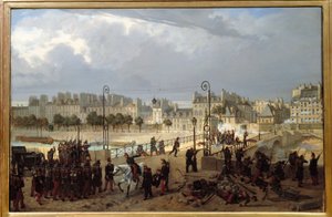 Emotionale Szene an der Brücke des Erzbischofs am 23. Juni von Philippe Marie Chaperon