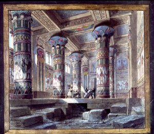 Szenografie von Philippe Chaperon für die Oper Aida von Giuseppe Verdi