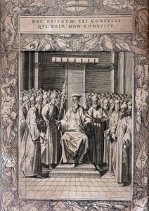 Tafel der Statuten des Malteserordens „Statuta Hospitalis Hervsalem“ (Ritterrat), von Philippe Thomassin, späte 16. Jahrhundert von Philippe Thomassin