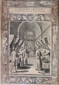 Tafel der Statuten des Malteserordens „Statuta Hospitalis Hervsalem“ (Ritter, die sich um die Kranken kümmern), von Philippe Thomassin, Ende des 16. Jahrhunderts