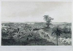 Neun Panoramablicke von Rio de Janeiro: De Lado da Terra Morro de Senado von Philippe and Ciceri Eugene Benoist