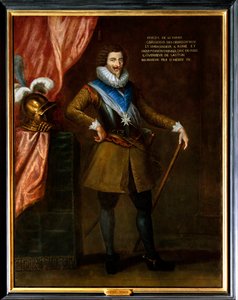 Porträt von Philippe de Béthune, jüngerer Bruder von Sully, Botschafter in Rom (1561-1649). Er trägt die Halskette des Ordens vom Heiligen Geist. Gemälde zugeschrieben Philippe De Champaigne (1602-1674)