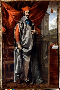 Ganzkörperporträt von Armand Jean Du Plessis, Kardinal von Richelieu (1585 - 1642) Gemälde von Philippe De Champaigne (1602-1674) Paris. Außenministerium