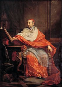 Ganzkörperporträt des Kardinals Pierre de Berulle. Gemälde von Philippe de Champaigne. 17. Jahrhundert. Paris, Eglise Saint Sulpice von Philippe de Champaigne