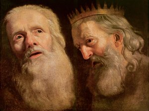 Studie der Köpfe zweier alter Männer von Philippe de Champaigne