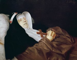 Der religiöse Orden der heiligen Brigitta auf ihrem Sterbebett, 1634