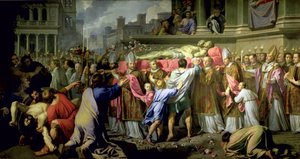 Die Überführung der Leichen von SS. Gervase und Protase in den Mailänder Dom, 1661 von Philippe de Champaigne