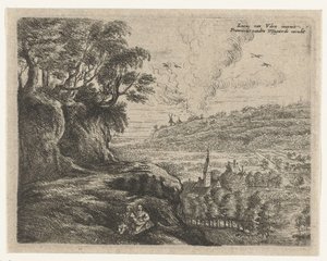 Landschaft mit einem Mann, Frau und Kind