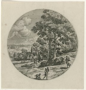 Procris schenkt Cephalus einen magischen Pfeil von Philips Galle (attributed to workshop of)