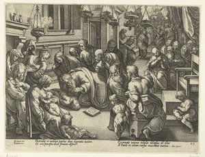 Paulus erweckt Eutychus von Philips Galle (workshop of)