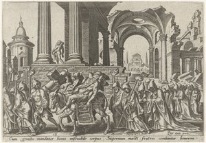 Beerdigung von Simson Die Unglückstage des jüdischen Volkes (Serientitel) von Philips Galle
