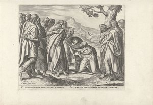 Christus und die kanaanäische Frau von Philips Galle