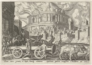 Die Chaldäer nehmen die Säulen des Tempels von Jerusalem mit