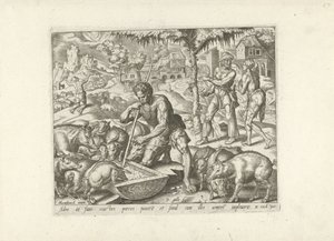 Der verlorene Sohn als Schweinehirt von Philips Galle