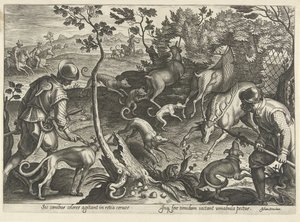 Hirschjagd mit Fallen von Philips Galle