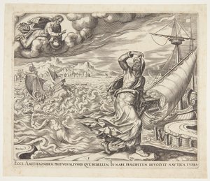Jona flieht vor dem Herrn von Philips Galle