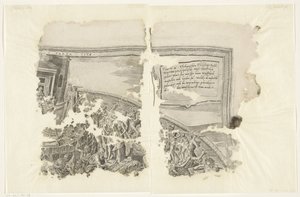 Rechteroberer Ecke eines Drucks der Szene von Cebes (Tabula Cebetis Carta Vitae) von Philips Galle