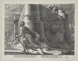 St. Paulus flieht aus Damaskus von Philips Galle
