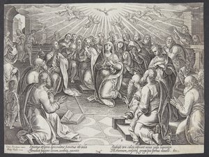 Die Herabkunft des Heiligen Geistes von Philips Galle