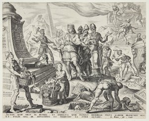 Die Zerstörung des Altars in Bethel und die Ausgrabung der Knochen aus den Gräbern von Philips Galle