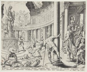 Die Zerstörung des Tempels von Ashtoreth, Chemosh und Milcom von Philips Galle