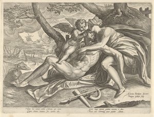 Venus trauert um den Tod von Adonis von Philips Galle