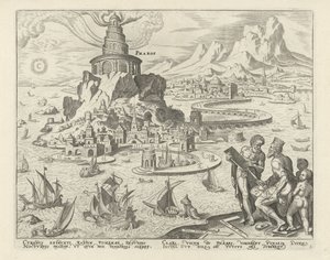 Leuchtturm von Alexandria (Pharos, Die acht Weltwunder) von Philips Galle