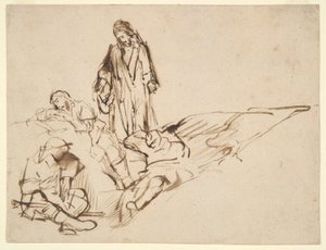 Studie von Christus und den schlafenden Aposteln von Philips Koninck
