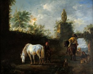 Eine Falkenjagd, um 1665