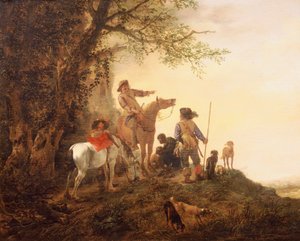 Rastende Jäger von Philips Wouwerman