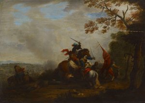 Szene aus einer Kavallerieschlacht von Philips Wouwerman