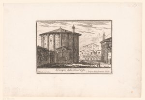 Zicht op de Tempel van Vesta von Philothée Francois Duflos