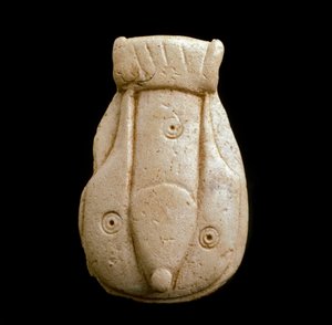 Phönizische Zivilisation: Phallisches Amulett aus Knochen. Vom Fundort Puig d