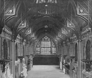 Innenraum der Guildhall, City of London, um 1904-1906