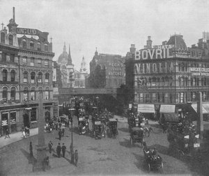 Ludgate Circus und Ludgate Hill, City of London, ca. 1910-1911 von Photochrom Co Ltd of London