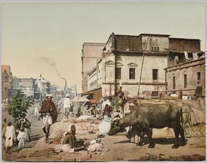 Indien. Kalkutta. Harrison Road I mit Gruppe von Jogees, nach einem Foto von Dr. Kurt Boeck