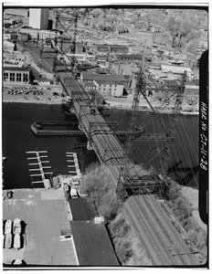 Norwalk River Bridge, Norwalk, Connecticut (s/w Foto) von Photographer American