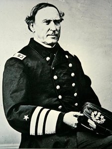 Porträt von David Glasgow Farragut (1801-1870); eroberte New Orleans 1862 und Mobile Bay von Photographer American