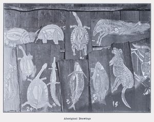 Aborigine-Zeichnungen (s/w Foto) von Photographer Australian