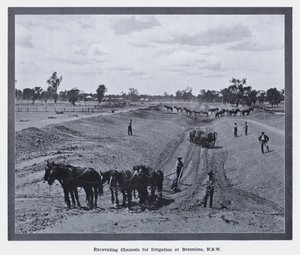 Kanäle für Bewässerung bei Berembea, NSW ausheben von Photographer Australian